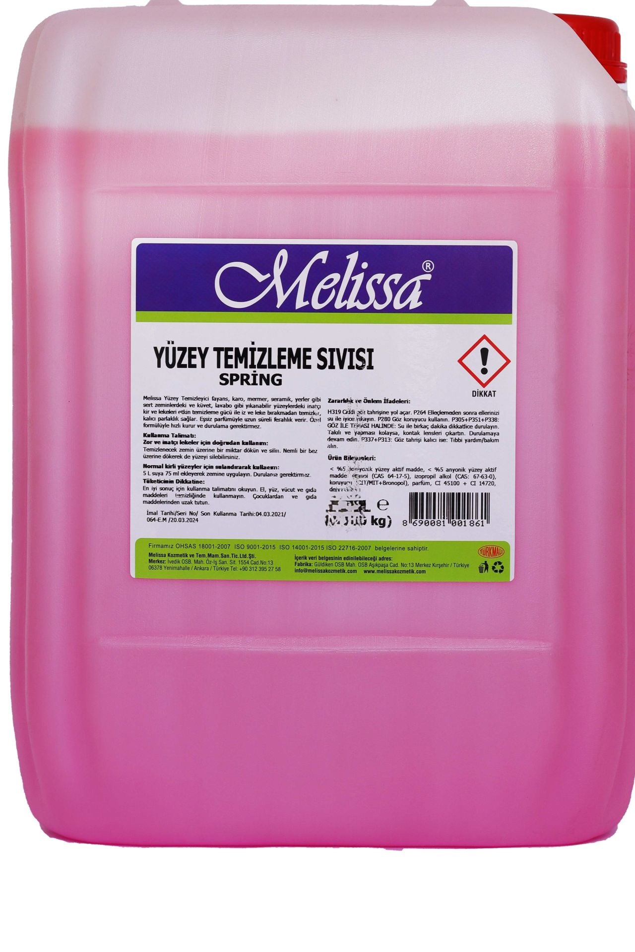 MELİSSA YÜZEY TEMİZLEME SIVISI